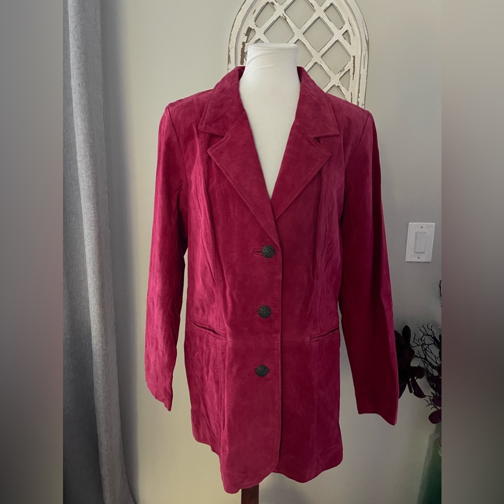 New Denim & Company Fuchsia / Hot Pink Blazer Size L